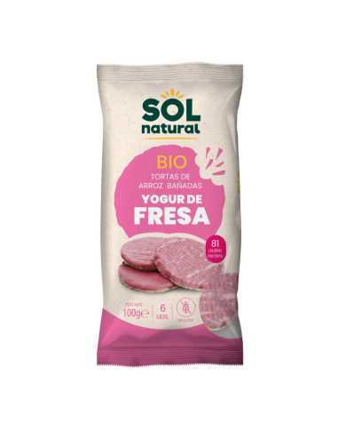Tortitas de arroz yogurt con fresa s/g bio 100g Sol Natural